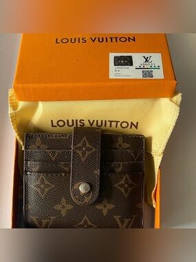 Louis Vuitton Monogram Card Holder Wallet w/ Box & Dust Bag